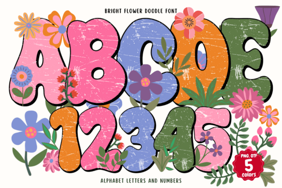 Bright Flower Doodle: A Typeface That Blooms with Character