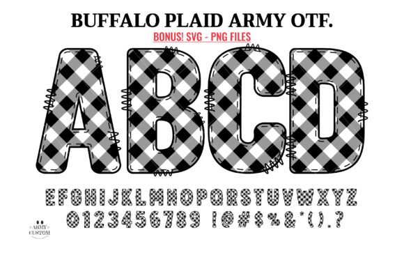 Buffalo Plaid Army: A Festive Font for Digital Design