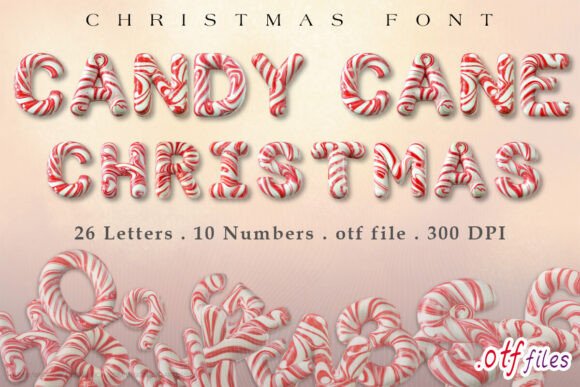 Candy Cane Christmas Font for Holiday Web Design