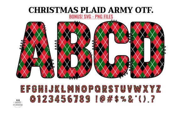 Christmas Plaid Army Font for Festive Branding
