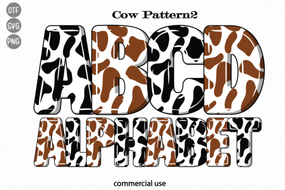 Cow Pattern Font for Handmade Creators