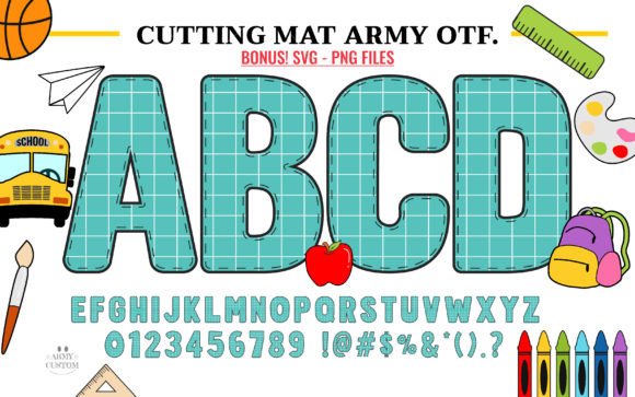Cutting Mat Army Font: A Colorful Addition to Your Design Toolkit