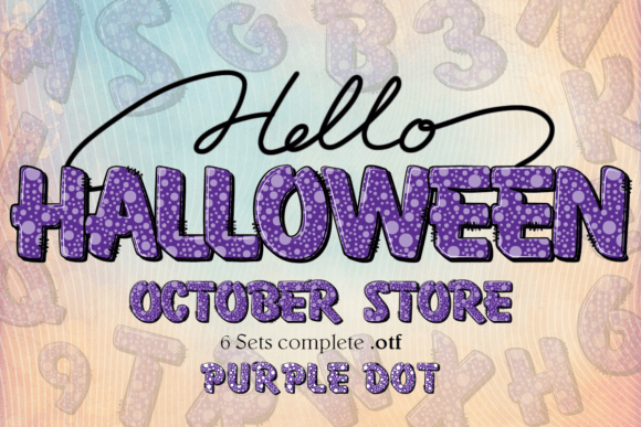 Halloween Purple Dot Font for Web Design