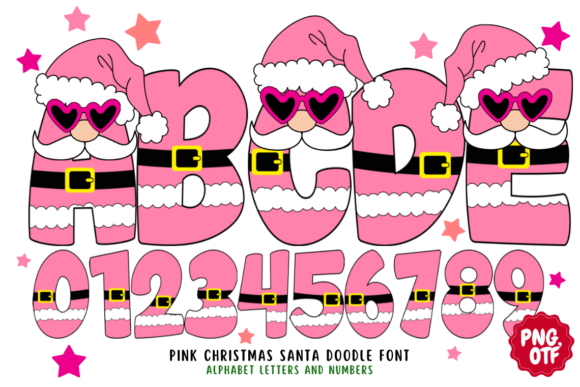 Pink Christmas Santa Doodle Font Review for Web Designers