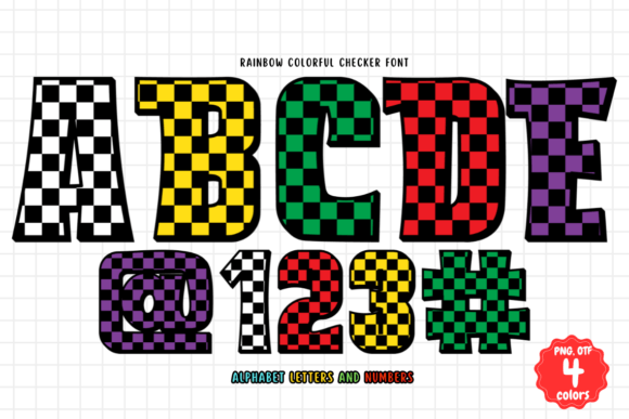 Rainbow Colorful Checker Font for Vibrant Editorial Design