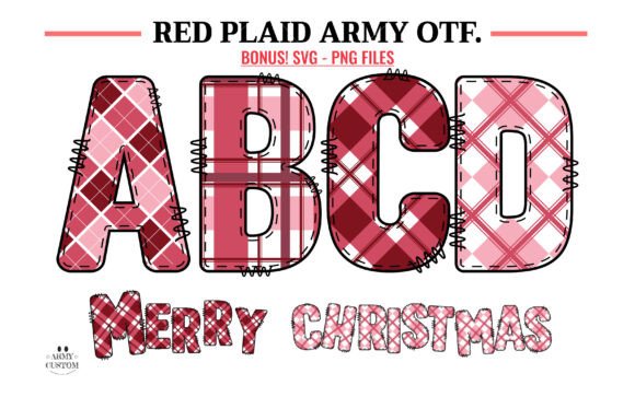 Red Plaid Bundle Army: A Font for Warmth and Digital Impact
